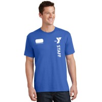 Men's Child Care Staff Tee 100% Cotton - Name Box - Vertical Staff