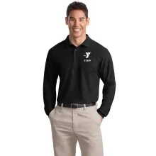 Mens Tall Size Silk Touch™ Long Sleeve Polo - Embroidered