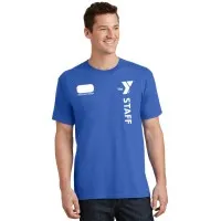 Men's Child Care Staff Tee 100% Cotton - Name Box - Vertical Staff