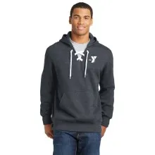 Adult Lace Up Pullover Hooded Sweatshirt - Screen Print