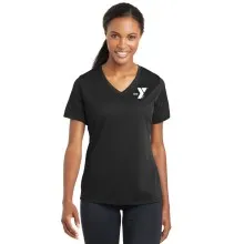 Ladies Racer Mesh V-Neck Tee - Screen Print